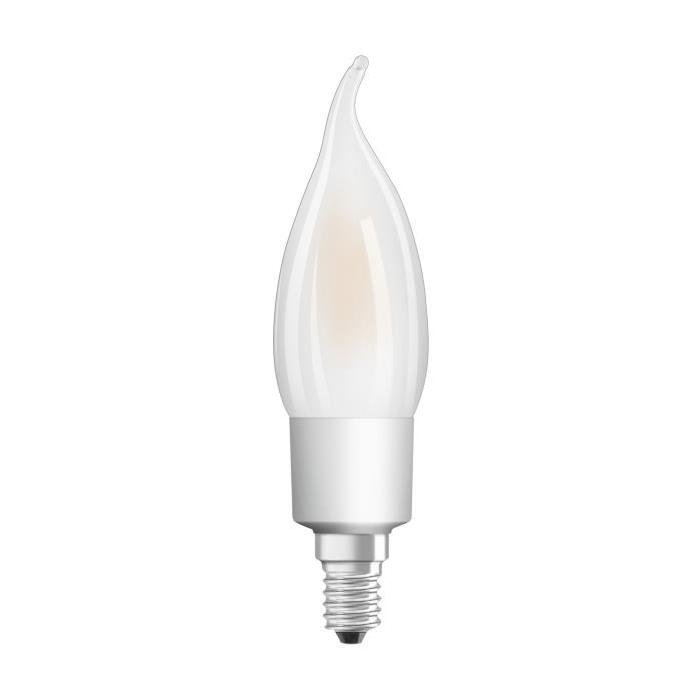 OSRAM Ampoule LED E14 flamme coup de vent dépolie 4,5 W équivalent a 40 W blanc chaud dimmable variateur