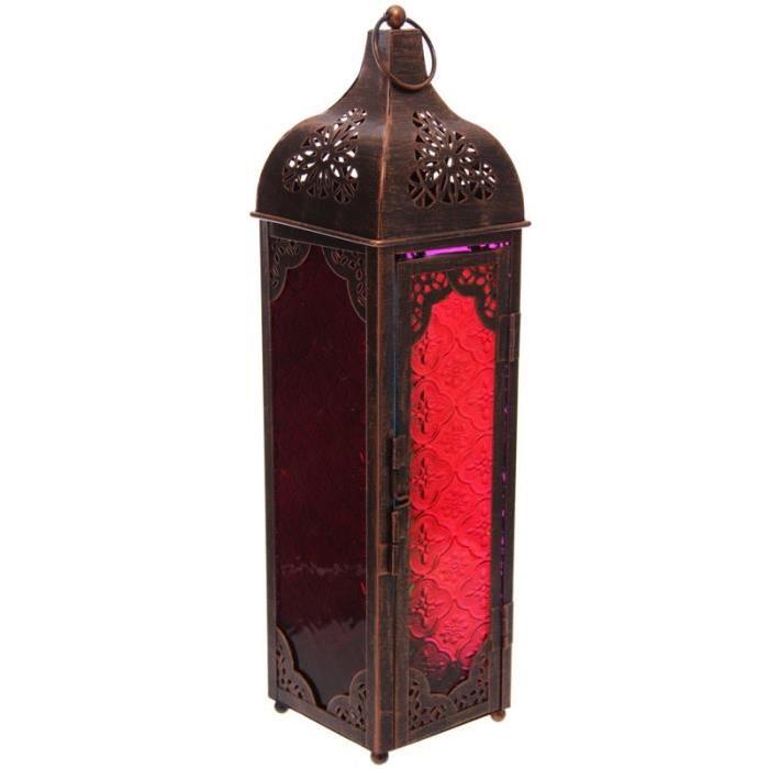 Lanterne marocaine -  39x10x10cm - Métal et verre