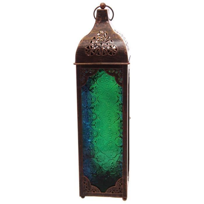 Lanterne marocaine -  39x10x10cm - Métal et verre
