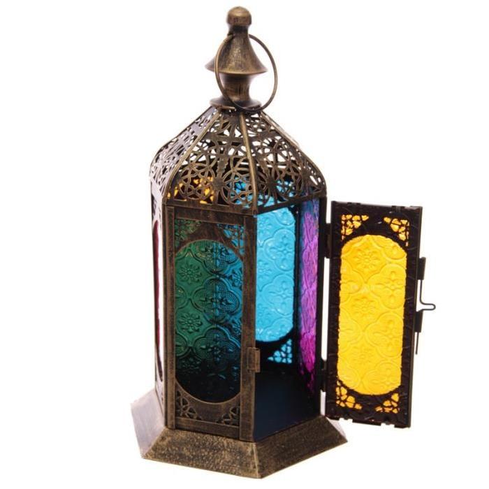Lanterne marocaine -  31x15x17cm -  Effet patiné