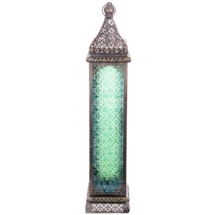 Lanterne marocaine -  60x13x13cm - Argent brossé