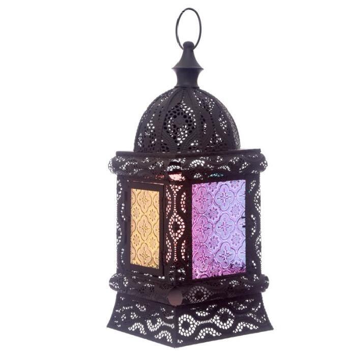 Lanterne marocaine -  37x16x16cm - Noir