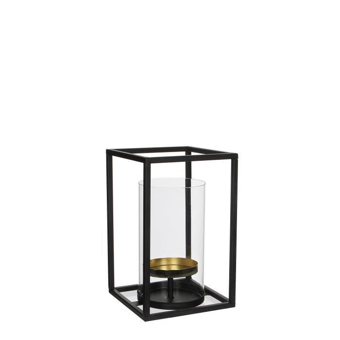 Lanterne Ciri- Fer - Noir - L18 x l18 x H28 cm