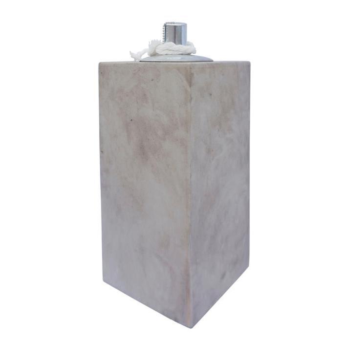 HOMEA Lampe a huile déco esprit béton H30 cm beige