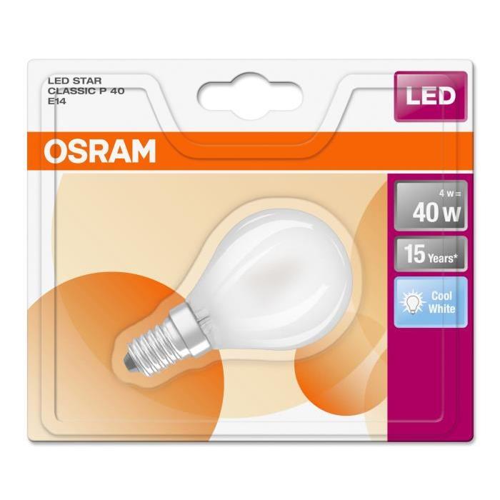 OSRAM Ampoule LED E14 sphérique dépolie 4 W équivalent a 40 W blanc froid