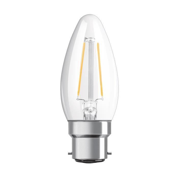 OSRAM Ampoule LED B22 flamme claire 4 W équivalent a 40 W blanc chaud