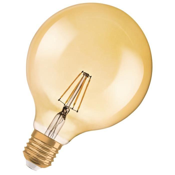 OSRAM Ampoule LED E27 Globe G125 vintage édition 1906 6,5 W équivalent a 51 W blanc chaud dimmable