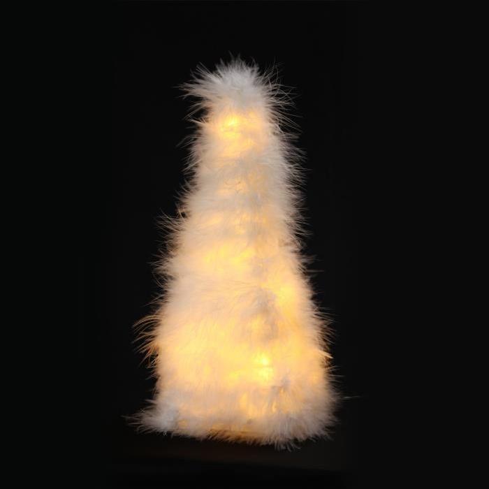 Sapin de Noël lumineux en Plume Blanc 30 cm