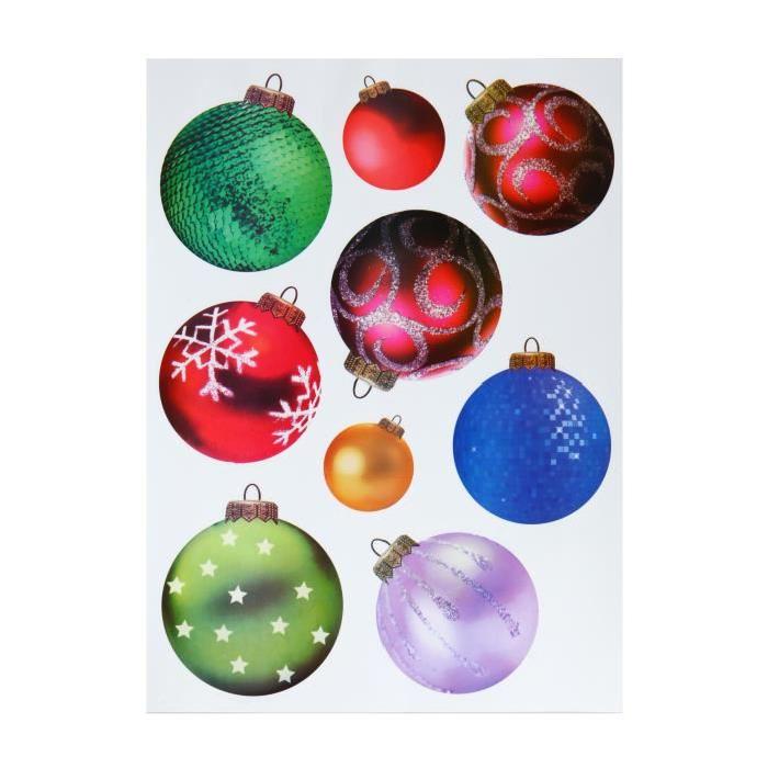Sticker sapin de Noël en PVC Multicolore 100x7 cm