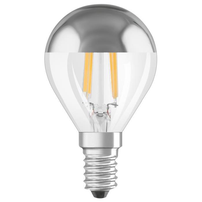 OSRAM Ampoule LED E14 standard Déco calotte argentée 4 W équivalent a 34 W blanc chaud