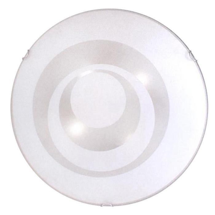 Plafonnier rond a 2 lumieres Dony diametre 30 cm hauteur 20 cm E27 40W blanc et opaque