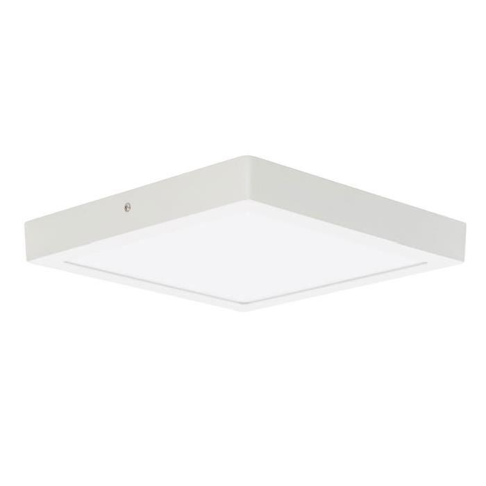 Plafonnier LED Aries carré hauteur 4 cm 18W équivalent a 120W blanc