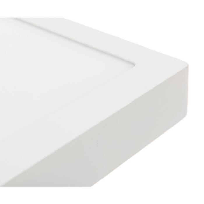 Plafonnier LED Aries carré hauteur 4 cm 18W équivalent a 120W blanc
