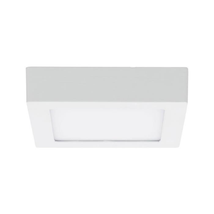 Plafonnier LED Aries carré hauteur 4 cm 12W équivalent a 60W blanc