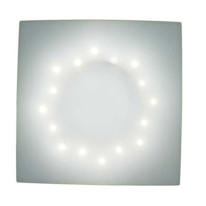 Plafonnier LED Basic square hauteur 7 cm 13W équivalent a 60W blanc