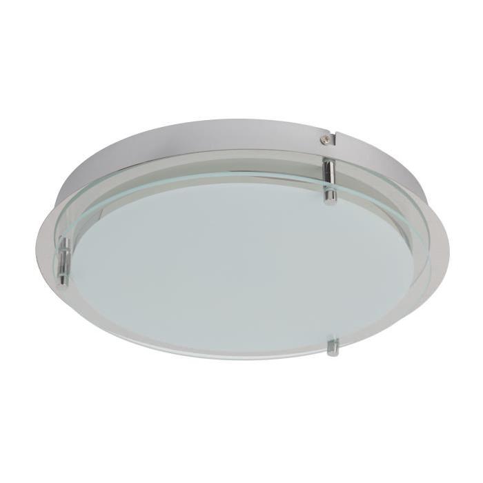 BRILLIANT Plafonnier led Mollie - Diam: 33cm - Métal / Verre argenté