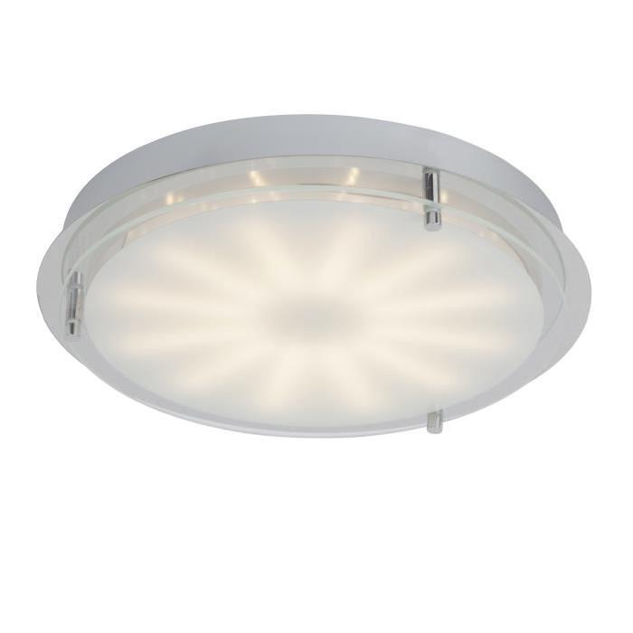 BRILLIANT Plafonnier led Mollie - Diam: 33cm - Métal / Verre argenté