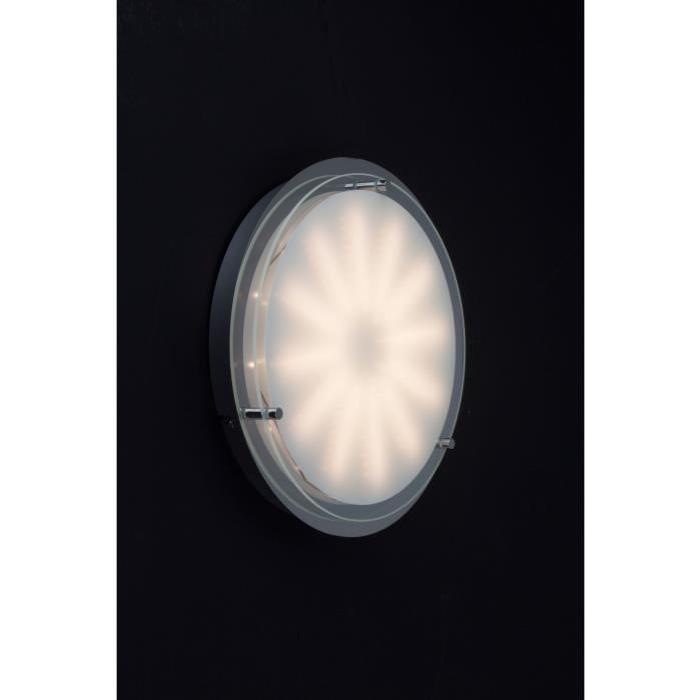 BRILLIANT Plafonnier led Mollie - Diam: 33cm - Métal / Verre argenté