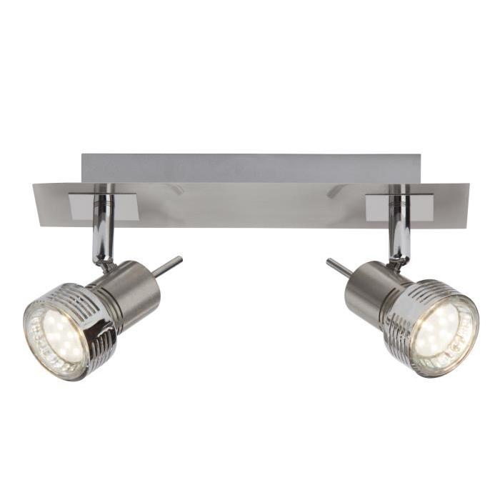 BRILLIANT Plafonnier led a 2 lumieres Kassandra - Chrome