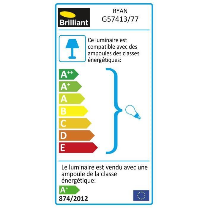 Plafonnier barre a 2 lumieres LED Ryan hauteur 12 cm GU10 5W acier et chrome