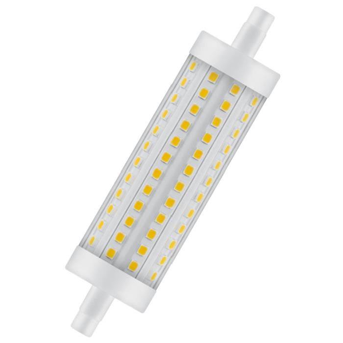 OSRAM Ampoule crayon LED 118 mm R7S 15 W équivalent a 125 W blanc chaud dimmable