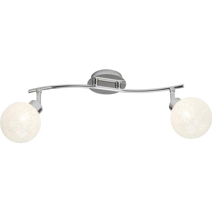 Plafonnier LED a 2 lumieres Pacome G9 3,5W chrome