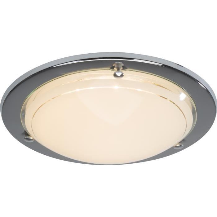 Plafonnier LED integré Miramar diametre 28 cm 12W chrome