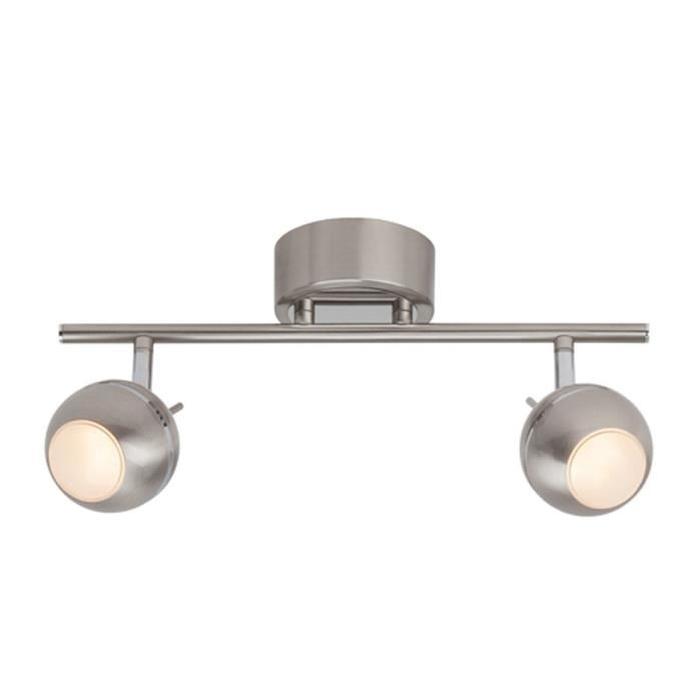 COMB Plafonnier LED 9W a 2 lumieres argenté et chromé