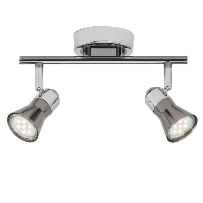 Plafonnier LED a 2 lumieres Jupp 2xGU10 3W chrome et noir