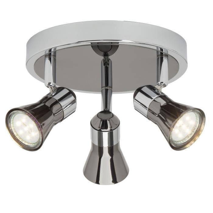 Plafonnier LED a 3 lumieres Jupp 3xGU10 3W chrome et noir