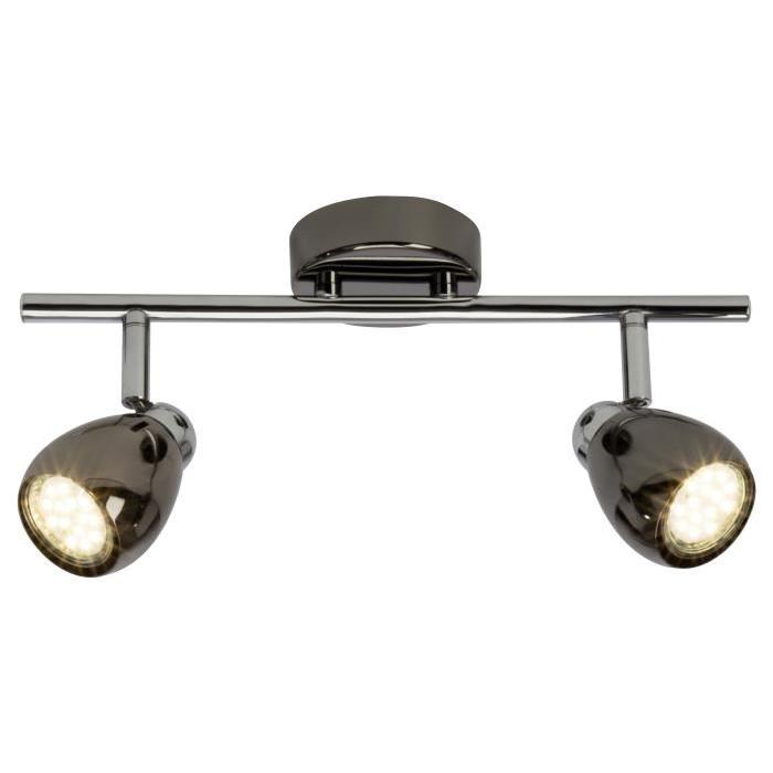 MILANO Plafonnier LED a 2 lumieres  2xGU10 3W chrome et noir