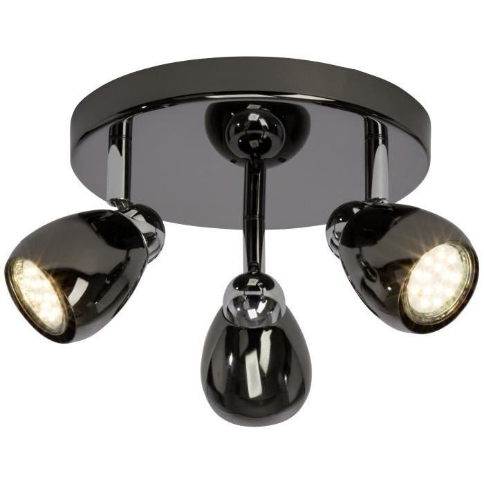 Plafonnier LED a 3 lumieres Milano 3xGU10 3W chrome et noir