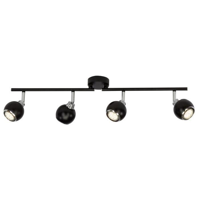 Plafonnier LED a 4 lumieres Ina 2xGU10 3W noir et chrome