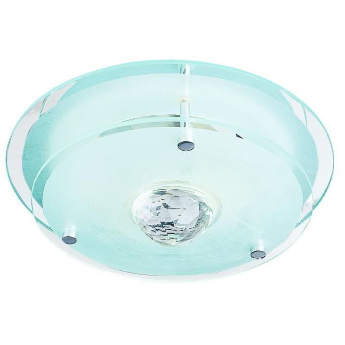 GLOBO Plafonnier ILLU L23,5 x l23,5 x h11 cm - Verre satiné