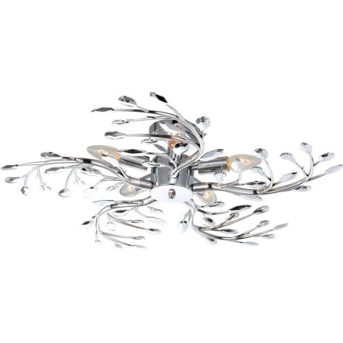 GLOBO Plafonnier chrome plastique L65 x l65 x h16 cm