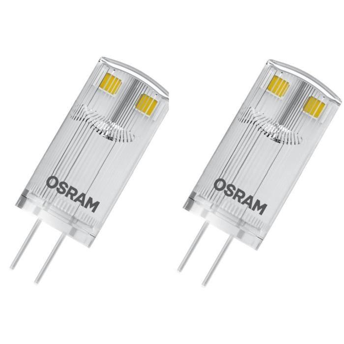 OSRAM Lot de 2 Ampoules capsules LED G4 claires 0,9 W équivalent a 10 W blanc chaud