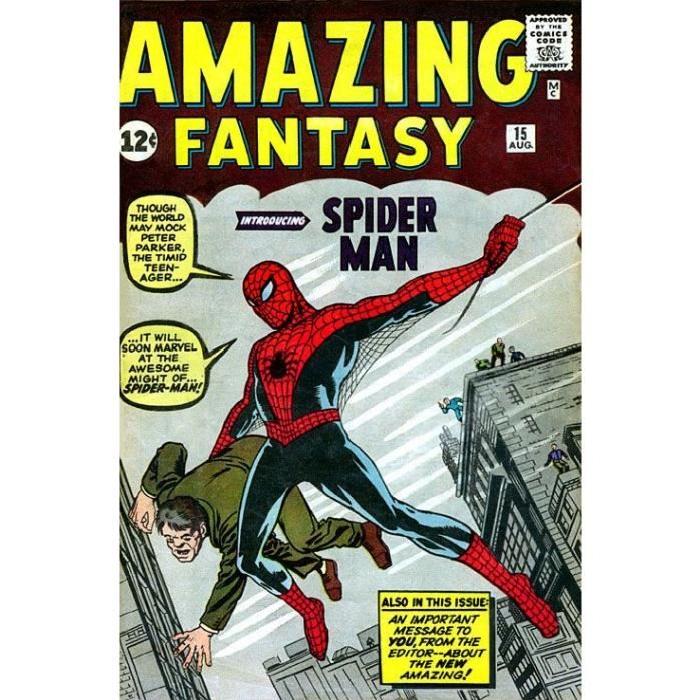 Couverture Comics Marvel en Métal Brossé Amazing Fantasy #15 Grand Format