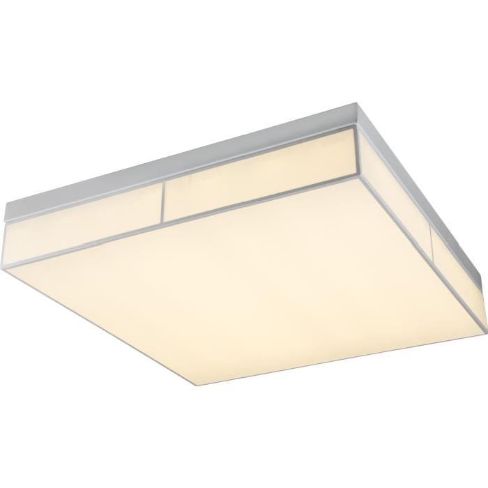 Plafonnier LED en métal 12x60x60cm Blanc