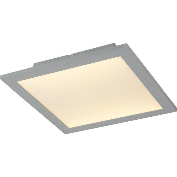 Plafonnier LED en aluminium 5,1x30x30cm Gris métallisé