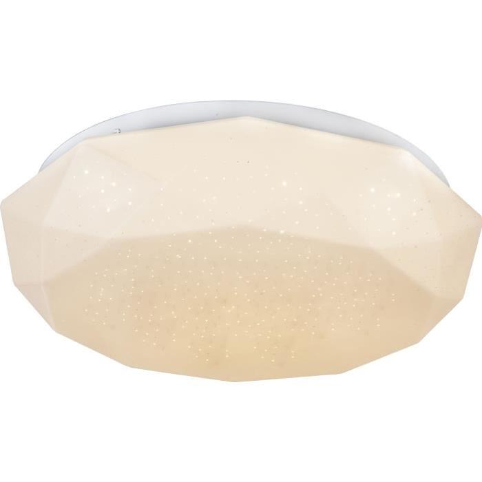 GLOBO Plafonnier plastique L29 x l29 x h8 cm - Blanc