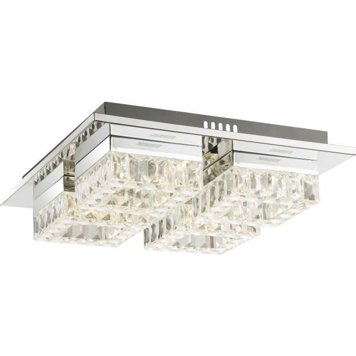 Plafonnier LED chrome 10x35x35cm