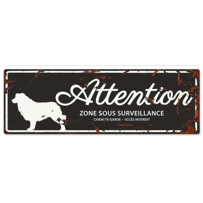 D&D Plaque Attention Chien Collie - Noir