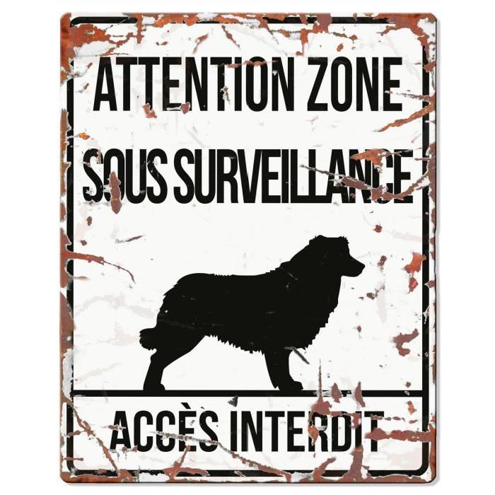 D&D Plaque Attention Chien  Collie - Blanc