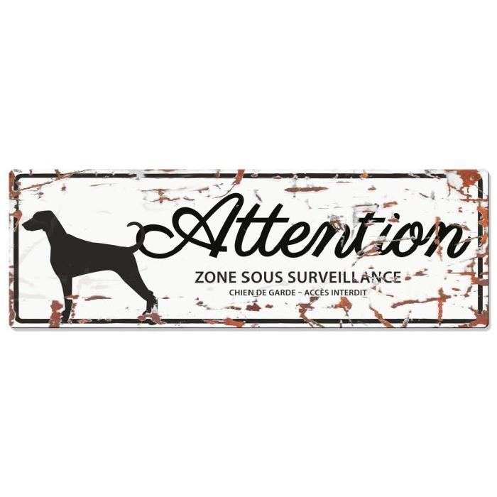 D&D Plaque Attention Chien Dalmatien - Blanc