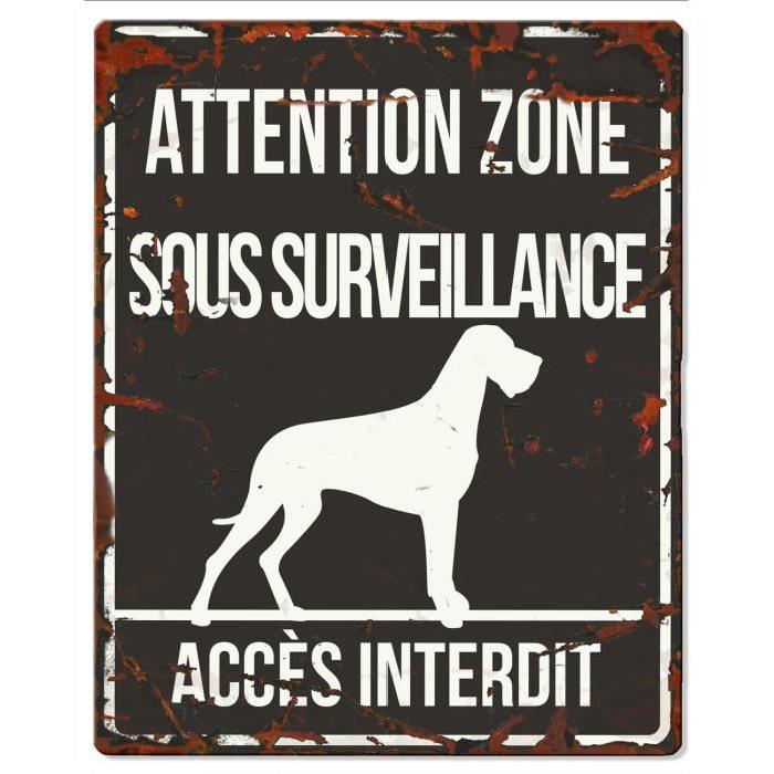 D&D Plaque Attention Chien  Danish Dog - Noir