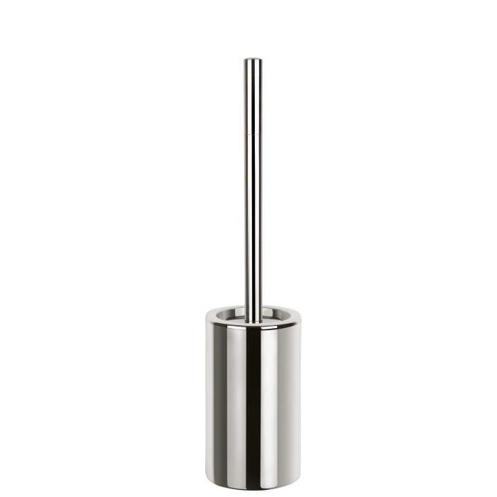 TUBE Porte balai WC Porcelaine - 42x10,5x10,5 cm - Chrome