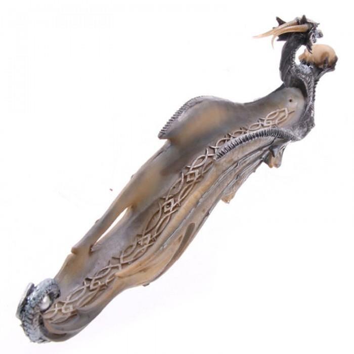 Porte encens Dragon miroitant - 31 cm