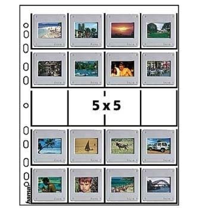 HAMA Pochettes pour 20 diapositives encadrées - Format 5x5 cm - 25 pieces