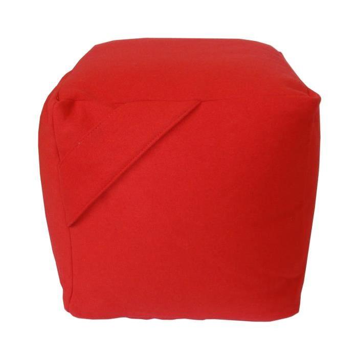 SOFT Pouf en laine mélangée 40x40x40 cm rouge