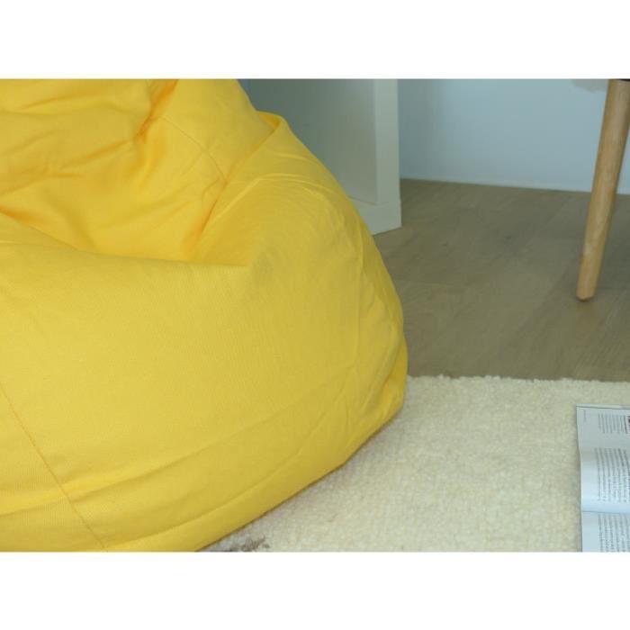 VALENCAY Poire pouf en coton Ř80x120 cm jaune